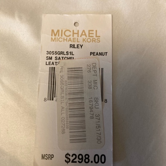 MICHAEL KORS Small Riley Leather Satchel/Crossbody Peanut - Picture 8 of 8